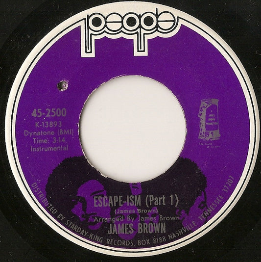 James Brown : Escape-ism (7", Single, Ind)