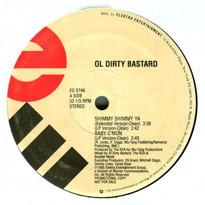 Ol' Dirty Bastard : Shimmy Shimmy Ya (12", Promo)