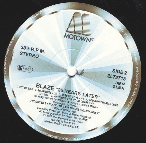 Blaze : 25 Years Later (LP, Album)