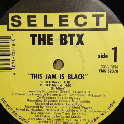 The BTX : This Jam Is Black (12")