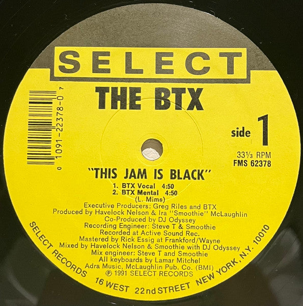The BTX : This Jam Is Black (12")