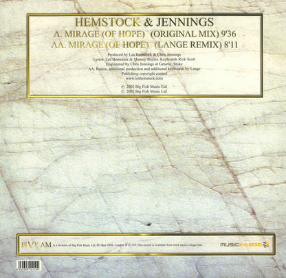 Hemstock & Jennings : Mirage (Of Hope) (12")
