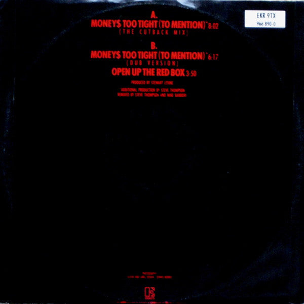 Simply Red : Money$ Too Tight (To Mention) (The Cutback Mix) (12", Single)