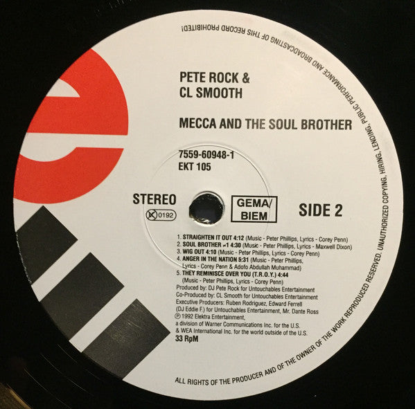 Pete Rock & C.L. Smooth : Mecca And The Soul Brother (2xLP, Album, RE)