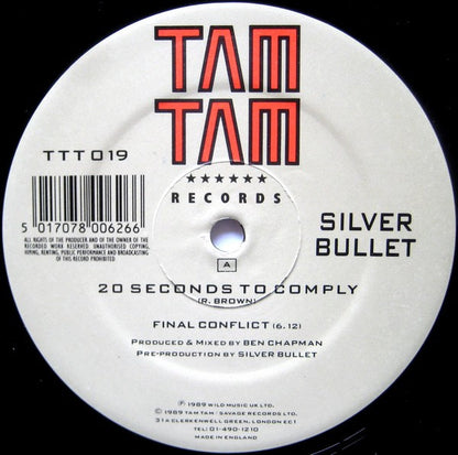 Silver Bullet : 20 Seconds To Comply (12", Single)