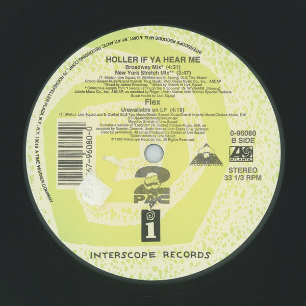 2Pac : Holler If Ya Hear Me (12")