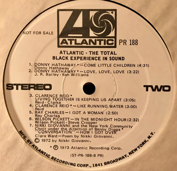 Various : Atlantic- The Total Black Experience In Sound (LP, Album, Comp, Promo, W/Lbl)