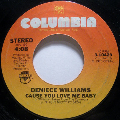 Deniece Williams : Free / Cause You Love Me Baby (7", Single, Ter)