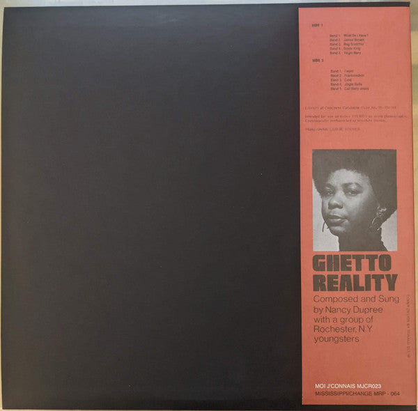 Nancy Dupree With Group Of Rochester, NY Youngsters : Ghetto Reality (LP, Album, RE)