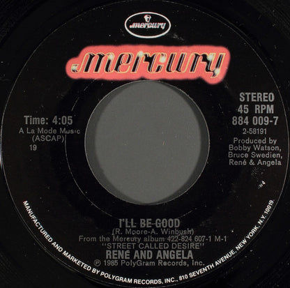 René & Angela : I'll Be Good (7", Single, Styrene, 19 )