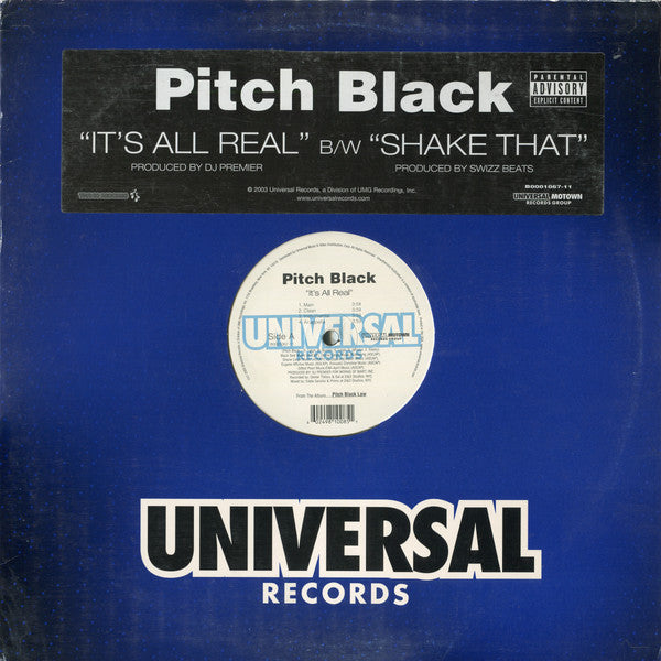Pitch Black (3) : It's All Real / Shake That (12")