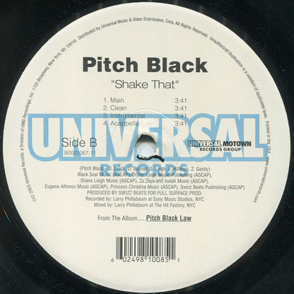 Pitch Black (3) : It's All Real / Shake That (12")