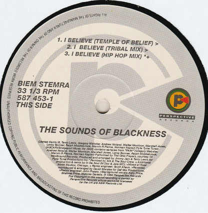 Sounds Of Blackness : I Believe (The Remixes) (12", Single)
