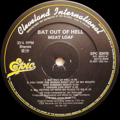 Meat Loaf : Bat Out Of Hell (LP, Album, Bla)