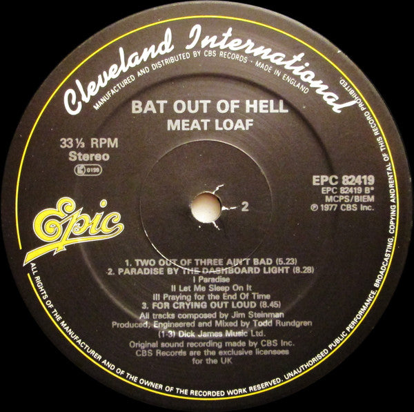 Meat Loaf : Bat Out Of Hell (LP, Album, Bla)