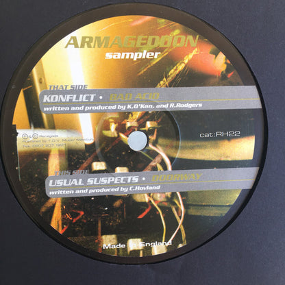 Konflict / Usual Suspects : Bad Acid / Doorway (Armageddon Sampler) (12", Smplr)