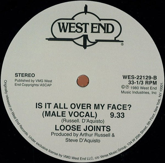 Loose Joints : Is It All Over My Face (12", RE, RM)