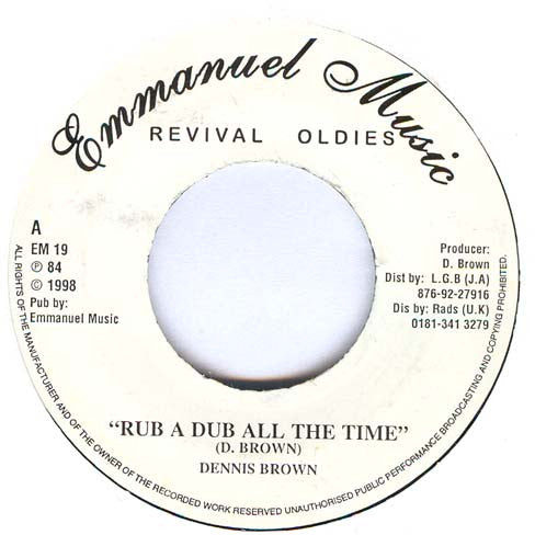 Dennis Brown : Rub A Dub All The Time (7")