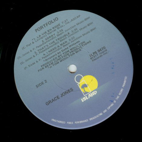 Grace Jones : Portfolio (LP, Album, P/Mixed, RE, Gat)