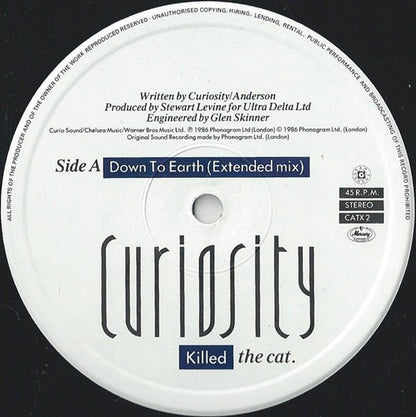 Curiosity Killed The Cat : Down To Earth (Extended Mix) (12", Single)
