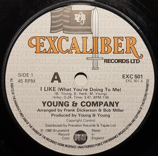 Young & Company : I Like (What You're Doing To Me) (7", Sol)
