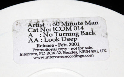 60 Minute Man : No Turning Back / Look Deep (12", Promo, W/Lbl)