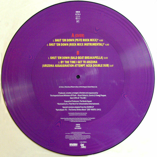 Public Enemy : Shut 'Em Down (Remix) (12", Ltd, Pic)