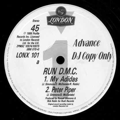 Run-DMC : My Adidas / Peter Piper (12", Single, Promo)