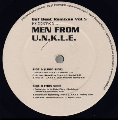 U.N.K.L.E.* : Def Beat Remixes Vol.5 Presents... Men From U.N.K.L.E. (2x12", Comp, Unofficial)