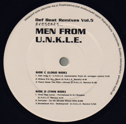 U.N.K.L.E.* : Def Beat Remixes Vol.5 Presents... Men From U.N.K.L.E. (2x12", Comp, Unofficial)
