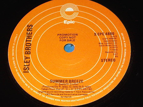 The Isley Brothers : That Lady / Summer Breeze (7", Promo, RE)