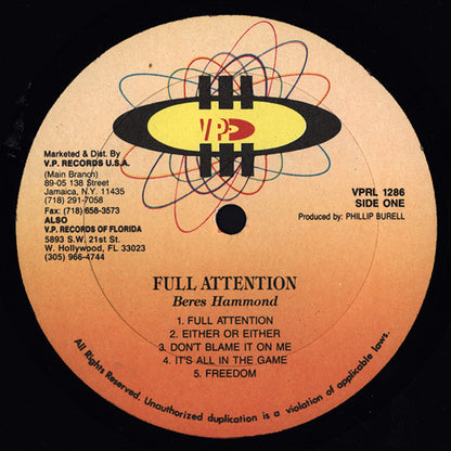 Beres Hammond : Full Attention (LP, Album)
