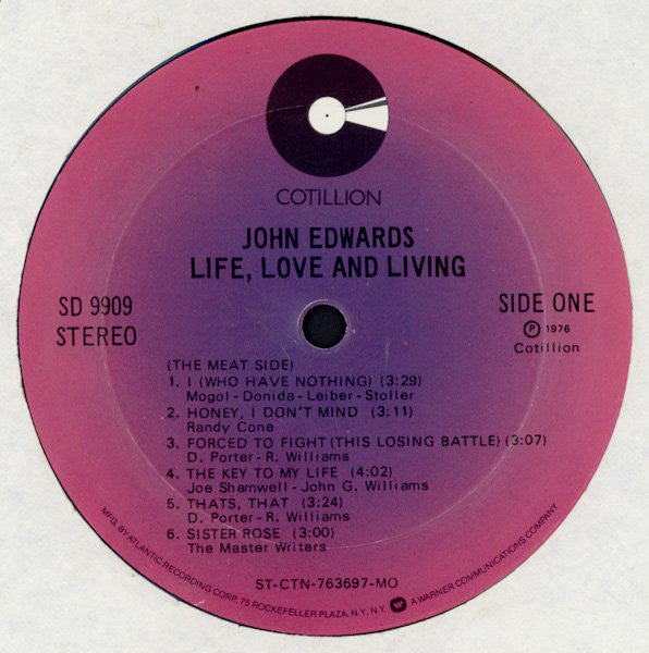 John Edwards (3) : Life, Love And Living (LP, Album, MO)