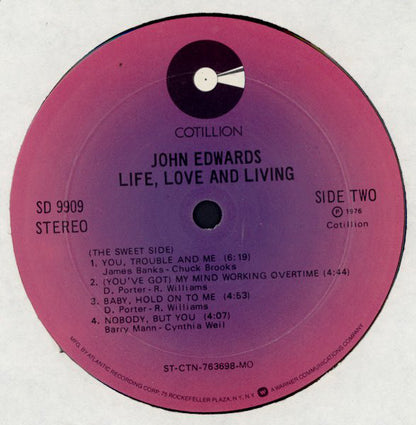 John Edwards (3) : Life, Love And Living (LP, Album, MO)