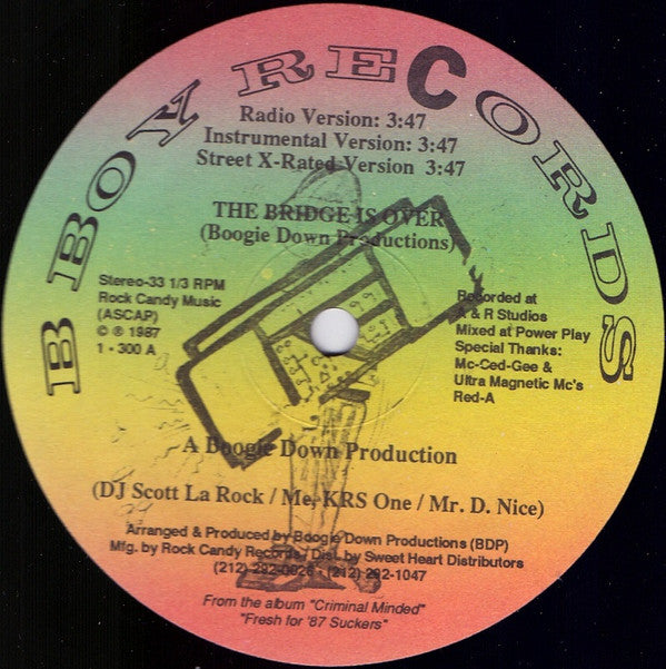 Boogie Down Productions : The Bridge Is Over  (12", Rai)