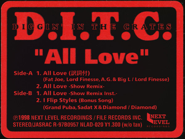 D.I.T.C. : All Love (12")
