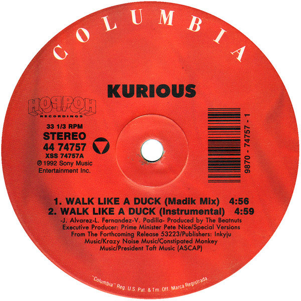 Kurious : Walk Like A Duck (12")