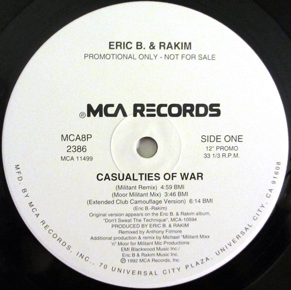 Eric B. & Rakim : Casualties Of War (12", Single, Promo)