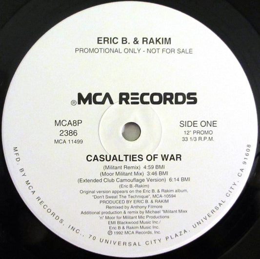 Eric B. & Rakim : Casualties Of War (12", Single, Promo)