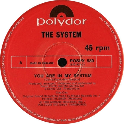 The System : You Are In My System / Now I Am Electric (12", Single)