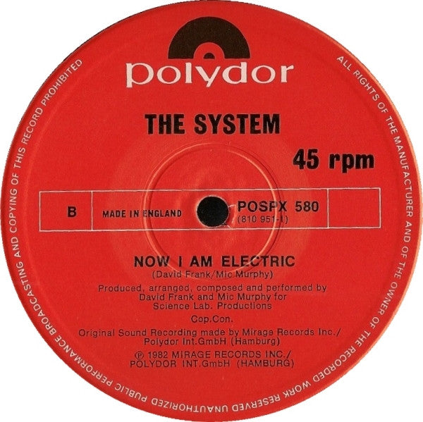 The System : You Are In My System / Now I Am Electric (12", Single)