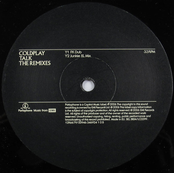 Coldplay : Talk - The Remixes (12", Single)