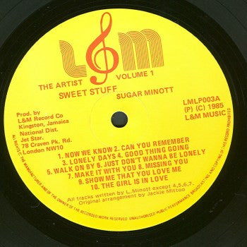Sugar Minott : The Artist Volume 1 Sweet Stuff (LP, Comp)