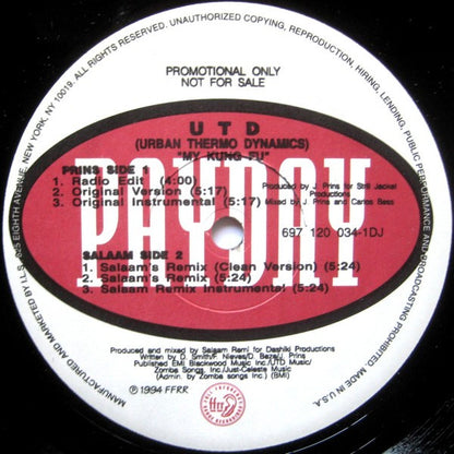 Urban Thermo Dynamics : My Kung Fu (12", Promo)