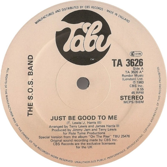 The S.O.S. Band : Just Be Good To Me (12", Single)