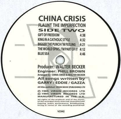 China Crisis : Flaunt The Imperfection (LP, Album, Gre)