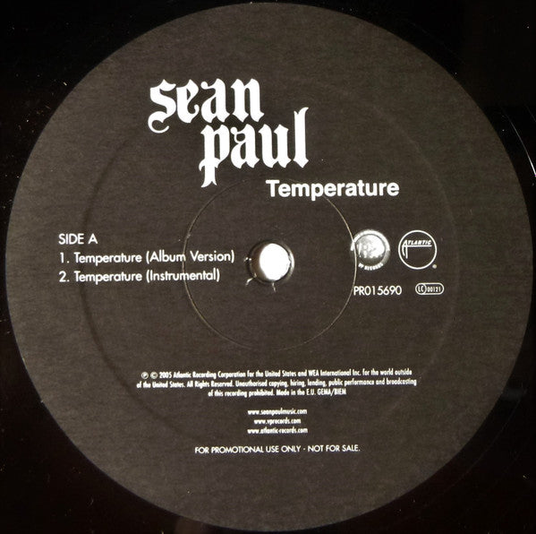 Sean Paul : Temperature (12", Promo)