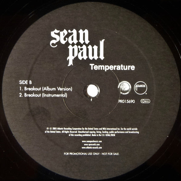 Sean Paul : Temperature (12", Promo)