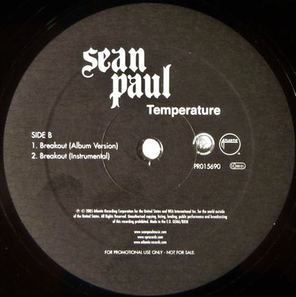 Sean Paul : Temperature (12", Promo)