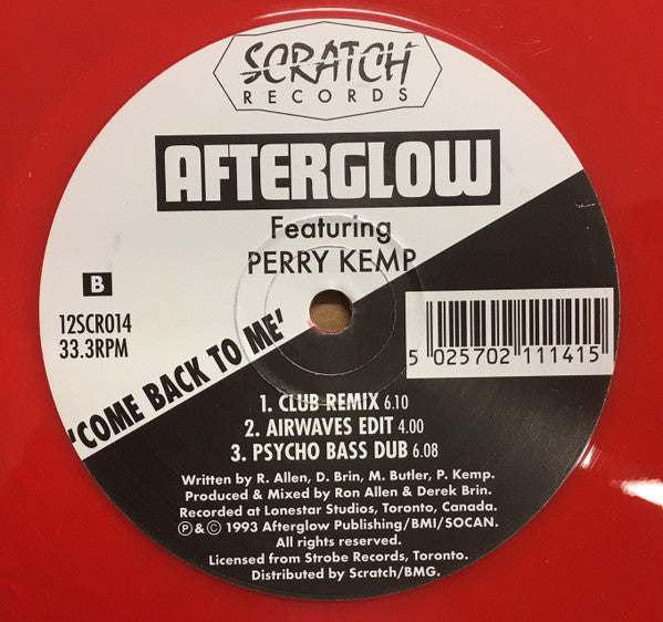 Afterglow Featuring Perry Kemp : Come Back To Me (12", Red)